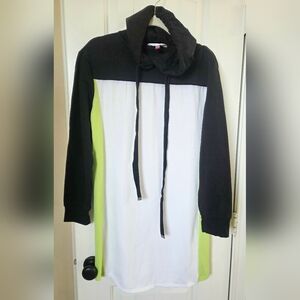 No Boundaries Black, White, and Green Hoodie Dress